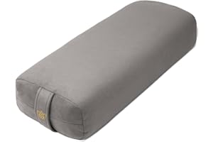 Florensi Yoga Bolster Pillow - Luxurious Velvet Bolster for Restorative Yoga - Large Rectangular Cushion with Carry Handle - Supportive Meditation Cushion - Machine Washable Cover and Carry Handle