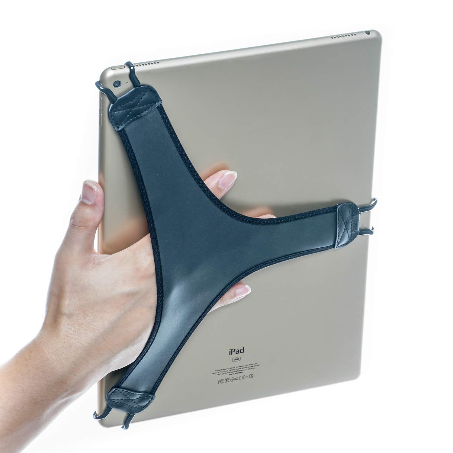 WANPOOL Hand Strap Holder Finger Grip for big Tablets - iPad Pro 12.9" and More (Black)