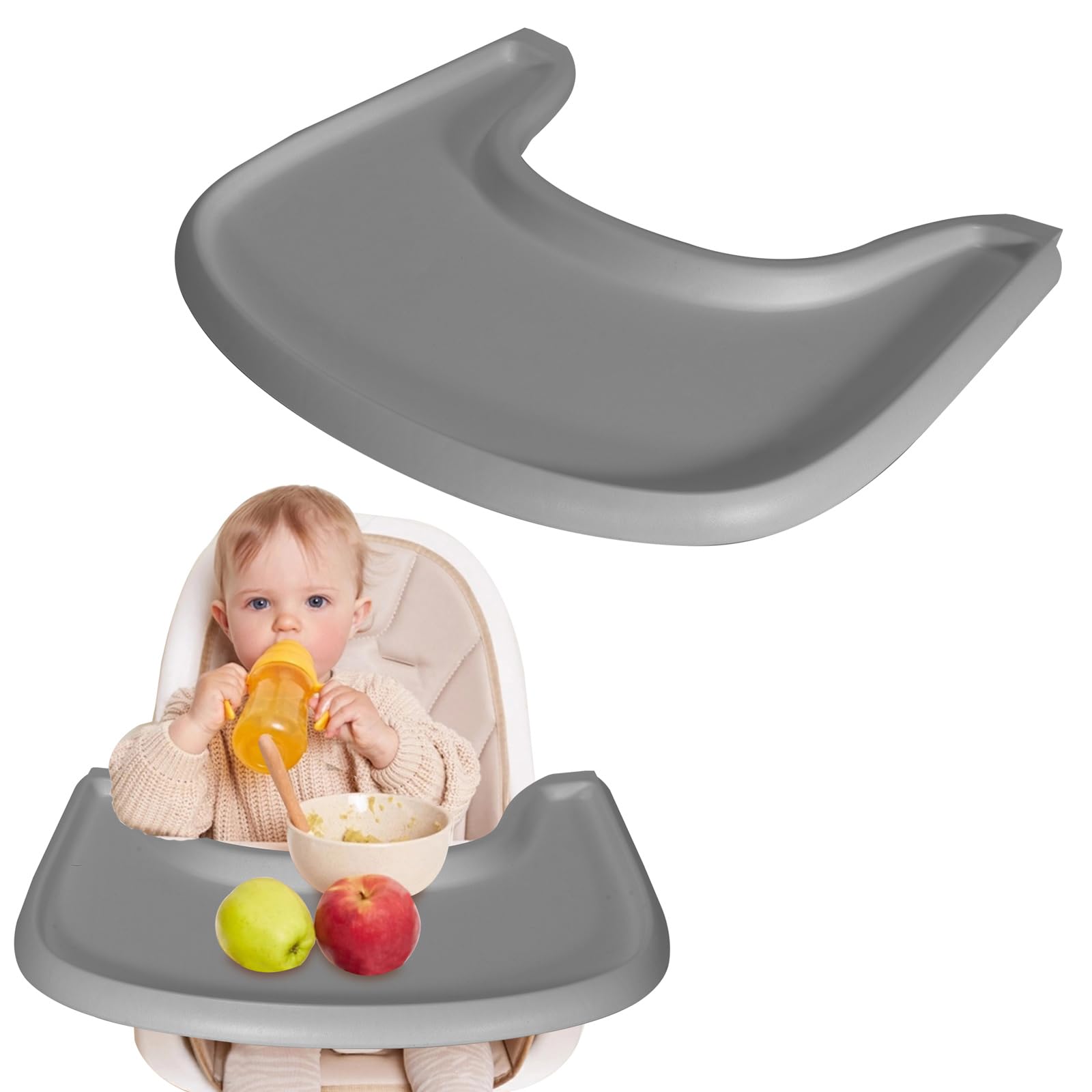 Tray Compatible with Stokke Tripp Trapp Chair, High Chair Tray Accessories for Toddler 6-36 Months, Full Cover High Chair Placemat for Stokke Highchair with Smooth Surface and Strong Suction