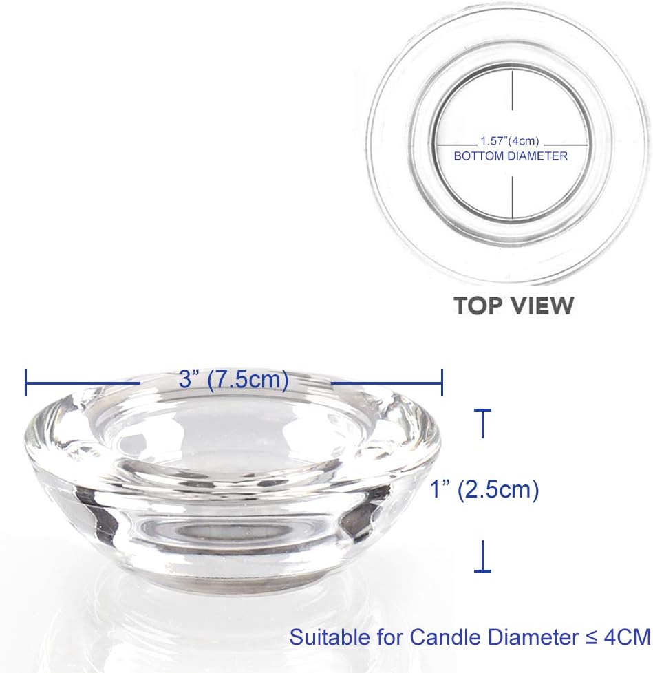 ELIVIA Clear Tealight Candle Holders - Set of 24, Round Chunky Glass Candle Holder, 3" Diameter - CH01: Kitchen & Dining