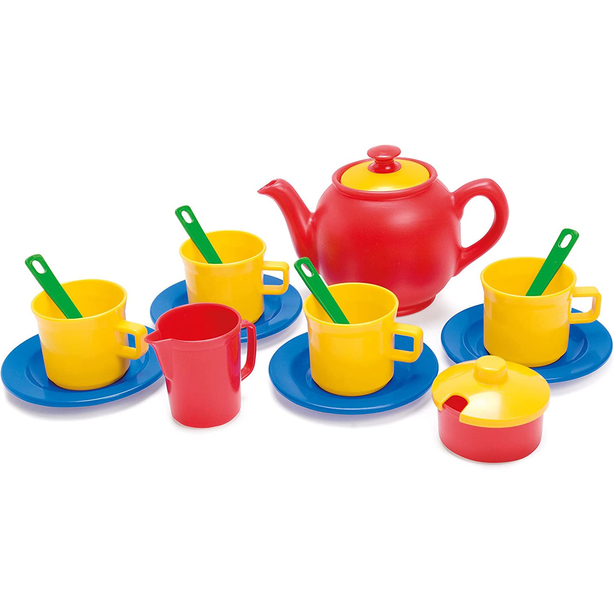 Dantoy Tea Set in Net, Role Play Tea Party with 17 Pieces Pretend Play Toys for Kids, Multi-Colour β image 1