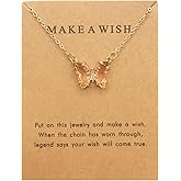 Colorful Acrylic Butterfly Pendant Necklace Bohemian Adjustable Retro Card Clavicle Chain Insect Animal Necklace for Women Friend Friendship Party Jewelry Gift