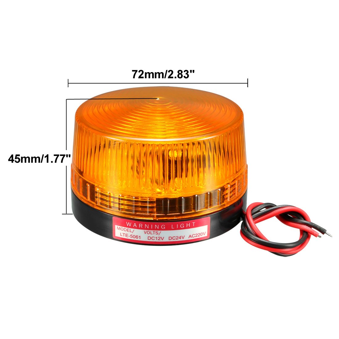 sourcing map LED Warning Light Indicator Flashing Industrial Signal Tower Lamp DC 12V 1W Yellow LTE-5061, LTE-5061(12V) - Image 5