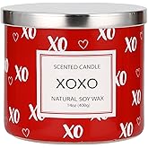 Valentines Day Candle - 14 oz Champagne Scented Candle, 3 Wicks Large Jar Candles Gift for Wedding Engagement Party, Anniversary Candles Gifts for Girlfriend Wife Couples