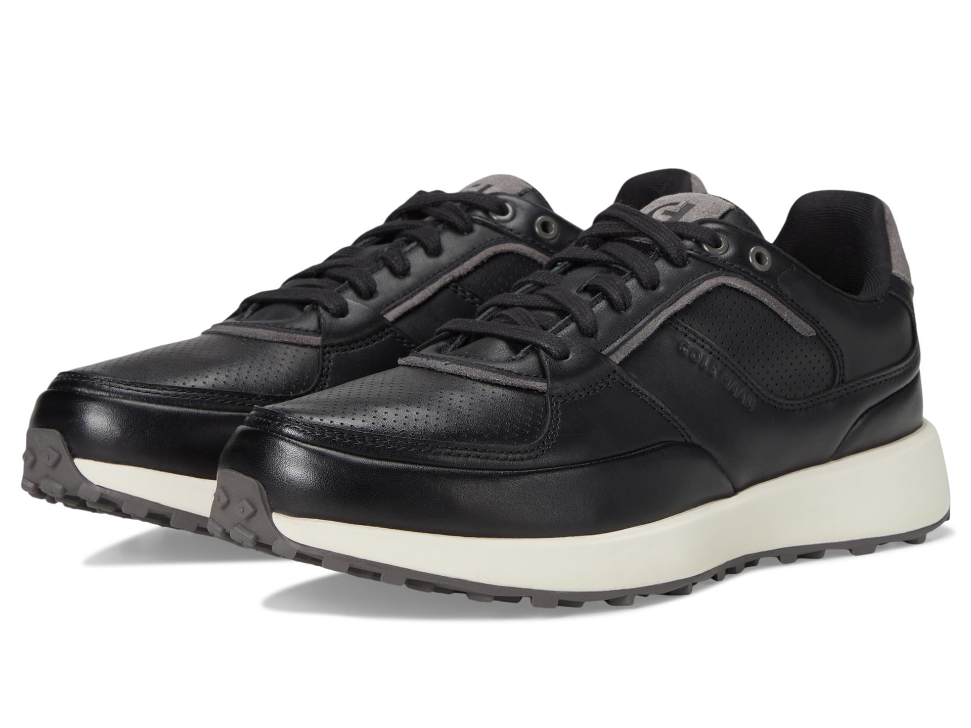 Cole Haan Men’s Grand Crosscourt Downtown Sneakers, Black/Pavement/Ivory, 7.5-W US