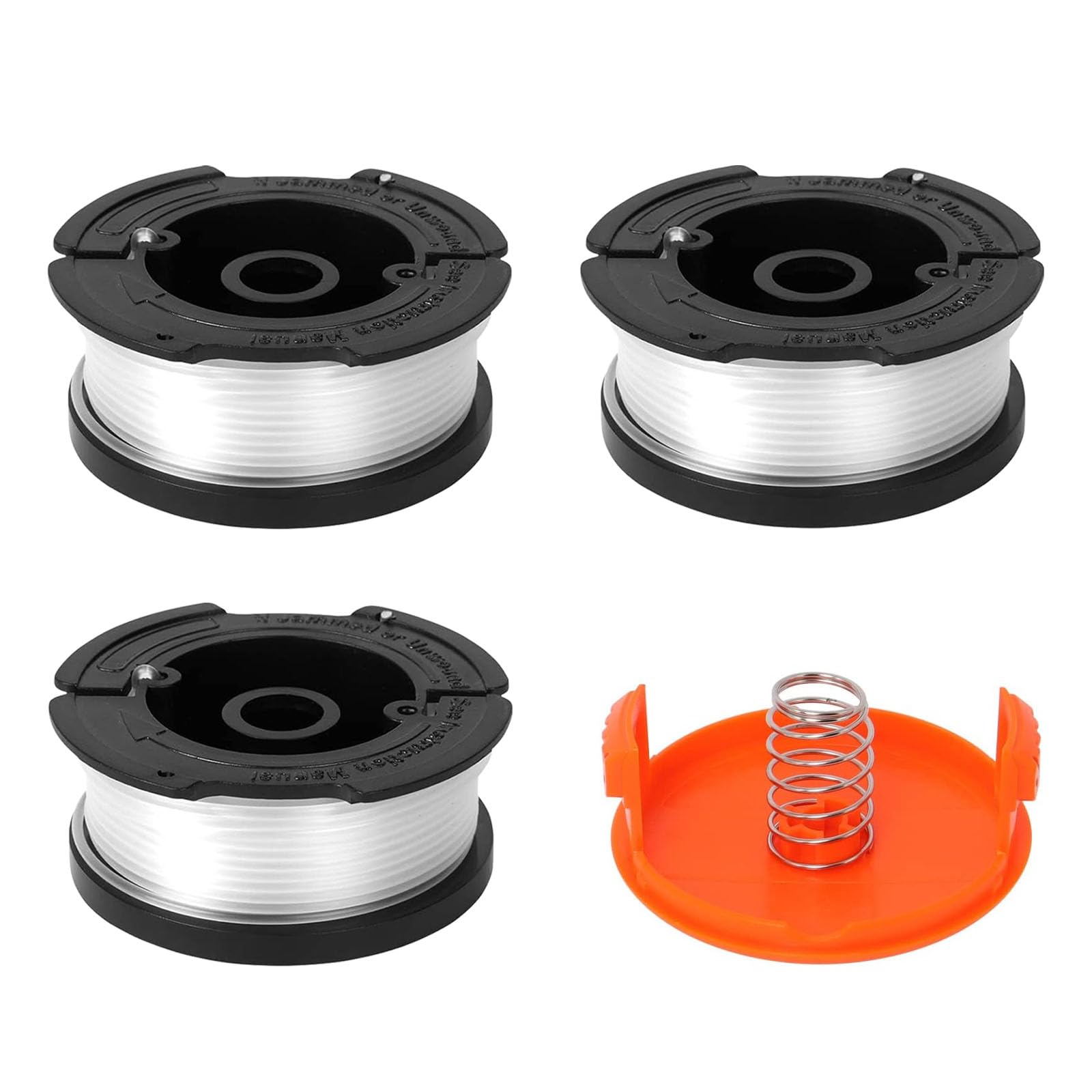 SJDOFU Strimmer Spool, 3 PCS 1.65mm 30ft Strimmer Spool Line Compatible for Black and Decker (with 1 Cap 1 Spring)