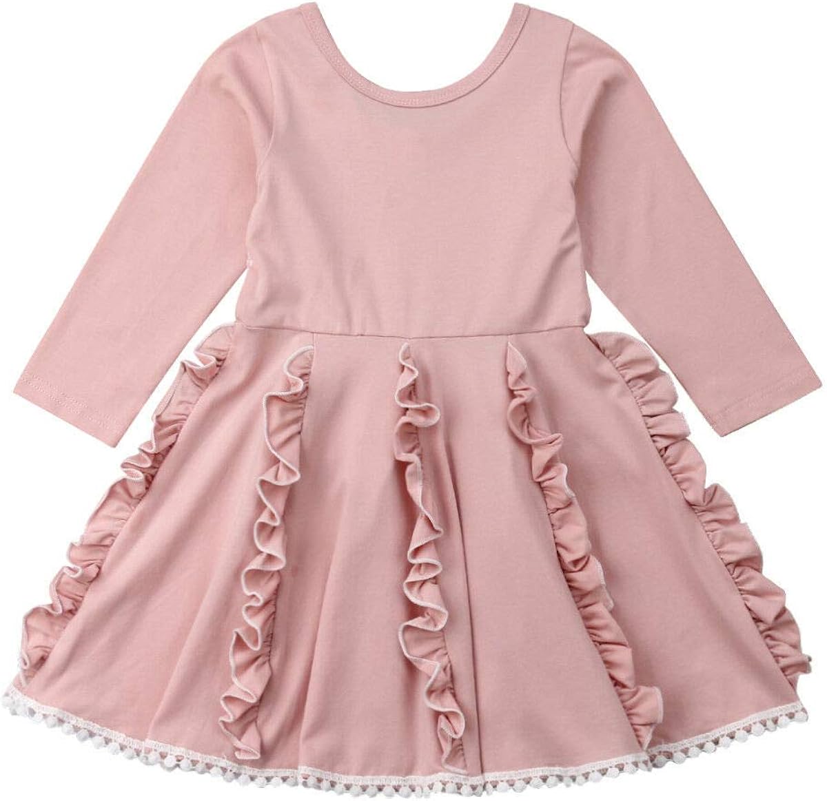 Toddler Girls Lace Dresses Long Sleeve Ruffle Party Dress 27T Little Princess