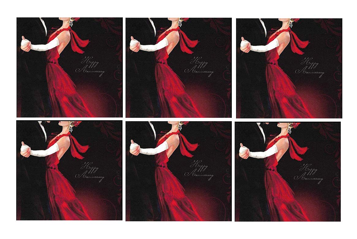 6 Anniversary Cards Wrapped, Foiled