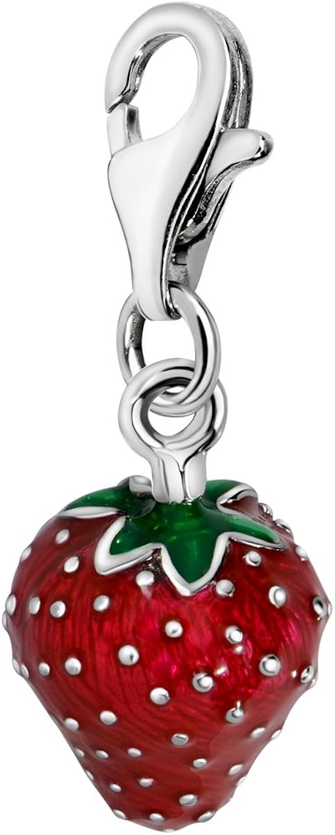 Quiges Charm Anhänger Versilbert - Herz Design Für Bettelarmbänder | Mit Karabinerverschluss