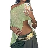 Women's Sheer Poncho Top Summer Mesh See Through Lightweight Cover Up Asymmetrical Beach Knit Shrug Shawl