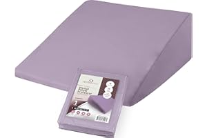 CirclesHome Wedge Pillow Cover 100% Cotton, Zippered Wedge Pillow Case Protector, Soft, Hypoallergenic & Breathable - Lavender, (25Wx26Lx10)