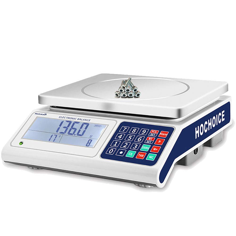Industrial Counting Scale | 30kg Capacity and 0.1g Accuracy | Gram Scale|Counting Scales for Parts and Coins|with RS232 for Connecting Computer or Printer