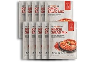 YORIT Kimchi Salad Mix Natural Gochugaru Seasoning Powder, Chemical Additive-Free, Korean Cooking, Quick & Easy Kimchi in 30 Seconds 요릿 김치겉절이분말 (10 Pack)
