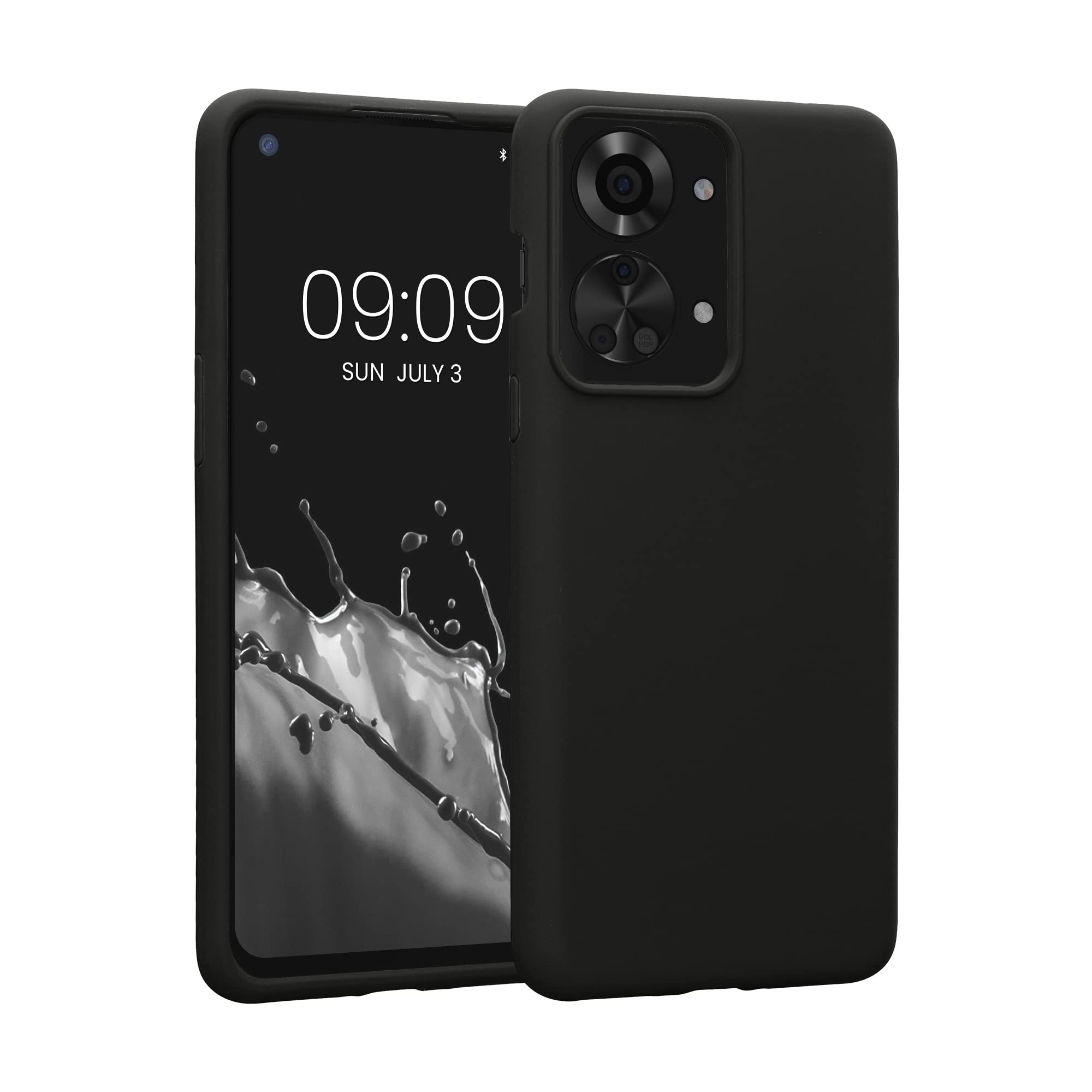 kwmobile Case for OnePlus Nord 2T 5G Case - Soft Cover - Shockproof Silicone - Wireless Charging Black — image 1
