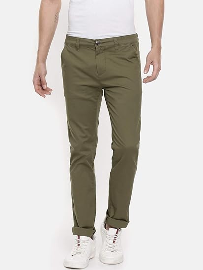 green slim fit chinos
