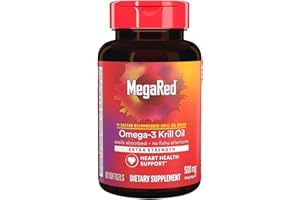 MegaRed Omega-3 Krill Oil 350mg Softgels, (120 Count in a Bottle), EPA & DHA Omega-3 Fatty Acids with No Fishy Aftertaste Unlike Fish Oil, Contains Antioxidant Astaxanthin