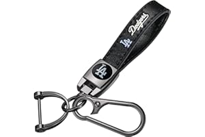 EMIJOY Dodgers Car Keychain Keyring for LA Dodgers Baseball Fans,Los Angelas Dodgers Car Accessories Women/Men's Keychains for Cars,Leather Key Ring Lanyard Car Key Fob Holder,Car Key Fob Keyring Replacement