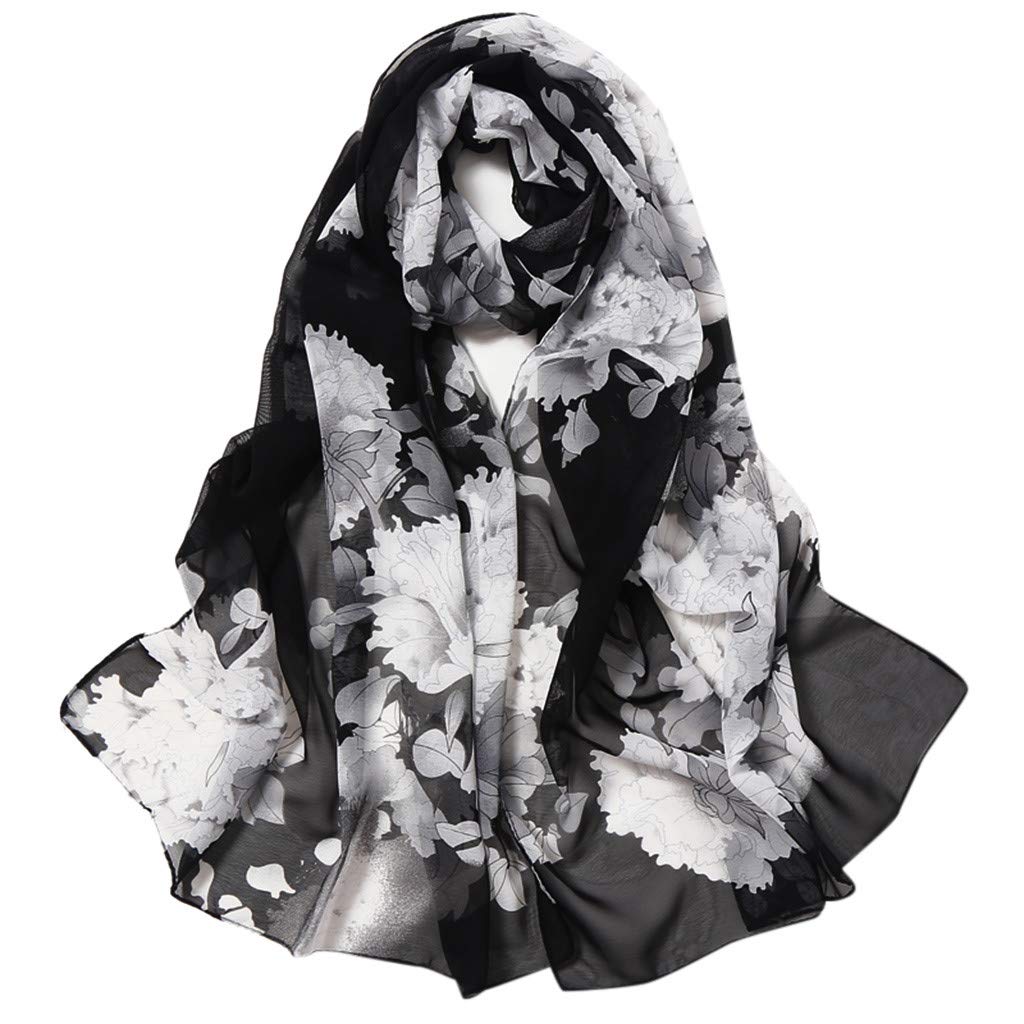 160x50cm Soldes Foulards Fashion Fleurs Imprime Longue Wrap Echarpe En Soie Chales Bluestercool Foulards Accessoires Femme