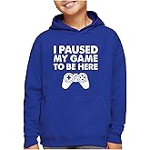 Tstars Funny Kids Gaming Apparel Hoodie Gifts for Gamers I Paused My Game to Be Here Hoodies