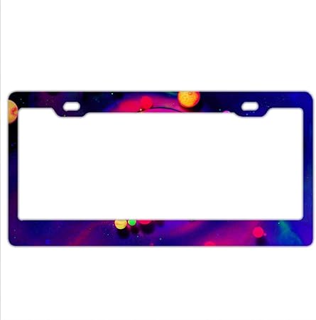 Amazon Yex Abstract 蛍光塗料 カラーナンバープレートフレーム 自動車ナンバープレートホルダー 12インチx6インチ ナンバーカバー ホルダー 車 バイク
