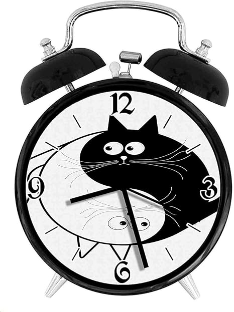 Amazon Co Jp 210star かわいい猫抱きしめるユニティ英陽サイン動物アジア風水レトロで個性あふれる 家やオフィス用の大きなウェイクアップの目覚まし時計 ホーム キッチン
