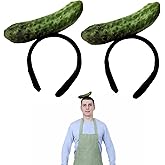 2pcs Pickle Headband,Pickle Headwear, Funny Vegetable Hair Hoop,Photo Props,Novelty Mini Food Headpieces for Halloween Carnival Cosplay Birthday Parties and Festivals Unique Costume Party Favor
