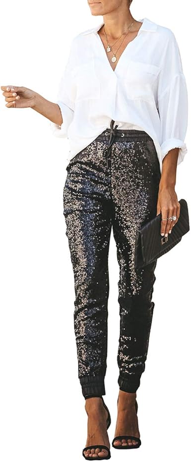 glitter trouser suit
