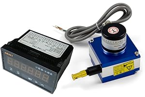 CALT 1 Meter 1000mm Stroke Linear String Pot Encoder Sensor 6 Digit Digital Meter Counter Display pushpull ABZ 3 Signals 5-26V DC