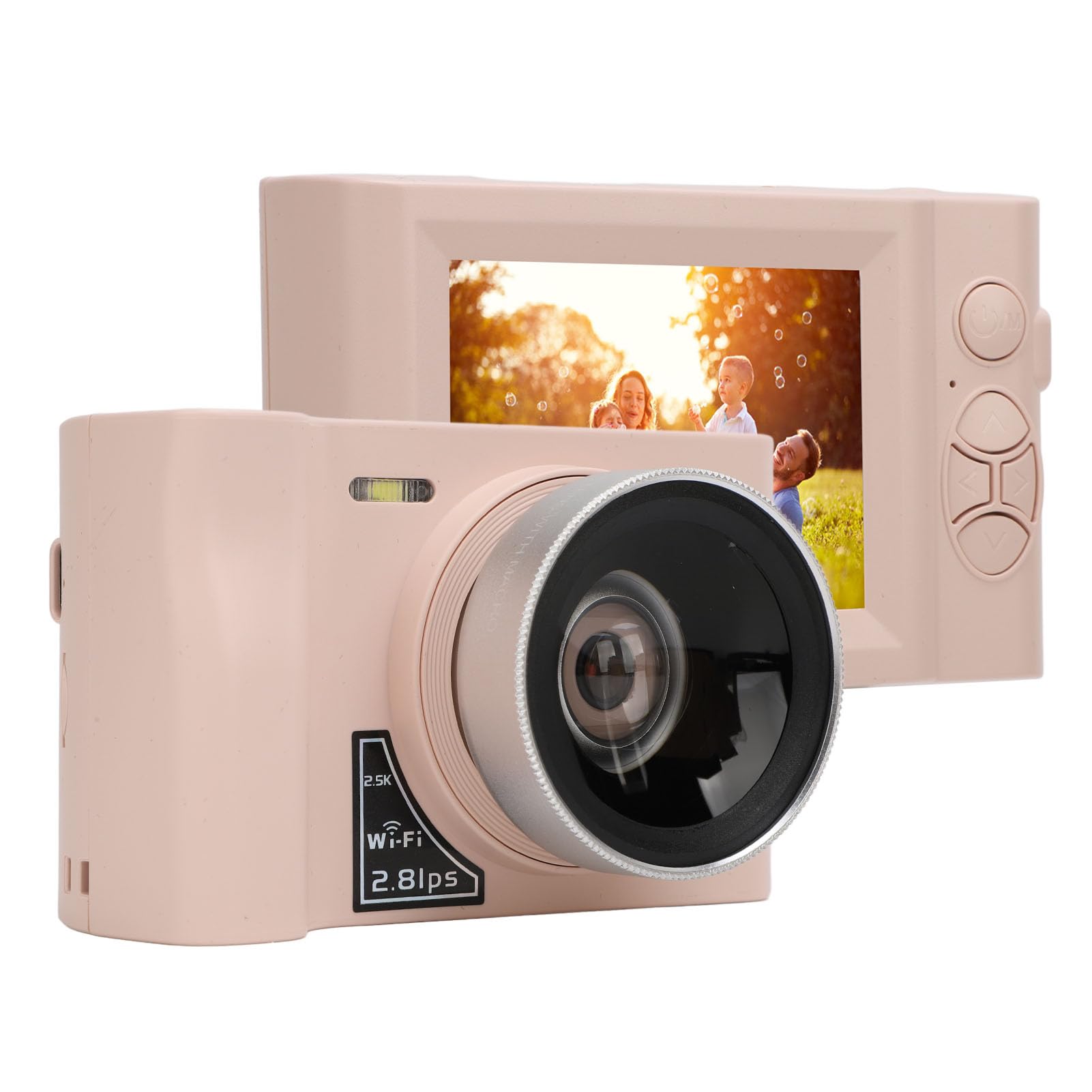 Digital Camera, 2.5K 24MP HD Video Vlogging Camera for Photography, 16x Digital Zoom, 2.88inch Screen WIFI Digital Camere with MP3 Games, Camera for Teens Students (Pink)