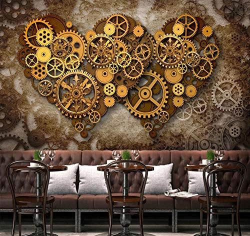 本日の目玉 壁のカスタム壁画壁紙レトロハートパターンメタルギア3d写真壁紙バーレストランカフェ背景大きな壁画 450x300cm