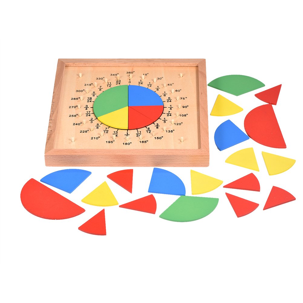 Wooden Fraction Circles Mathematics Fraction Tiles Educational Teaching Game Toys for Kids Children Arithmetic Toys, Abacus Toys, Beads, Bead Winding Toys