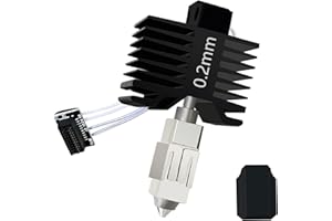 HzdaDeve Upgraded 0.2MM P1S/P1P Hotend Hot End Full Assembly Print Head Hardened Steel Nozzle Extruder Ceramic Heater Cartridge Rod Thermistor Kit Replacement for Bambu Lab P1S P1P Series