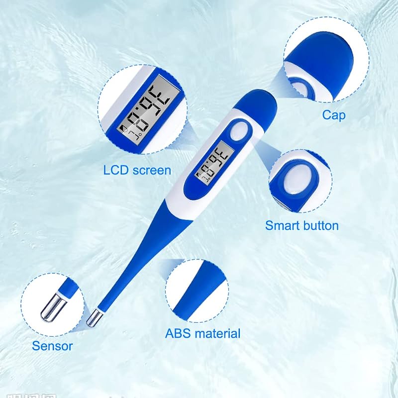 Flexibles digitales Thermometer für Erwachsene und Kinder, Mund- und Unterarmthermometer, wasserdichtes medizinisches Thermometer