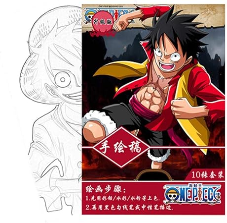 Amazon Com Bowinr Japanese Anime Coloring Book 10 Pages Beautiful And Relaxing Manga Style Coloring Portraits For Kids And Adults One Piece Everything Else