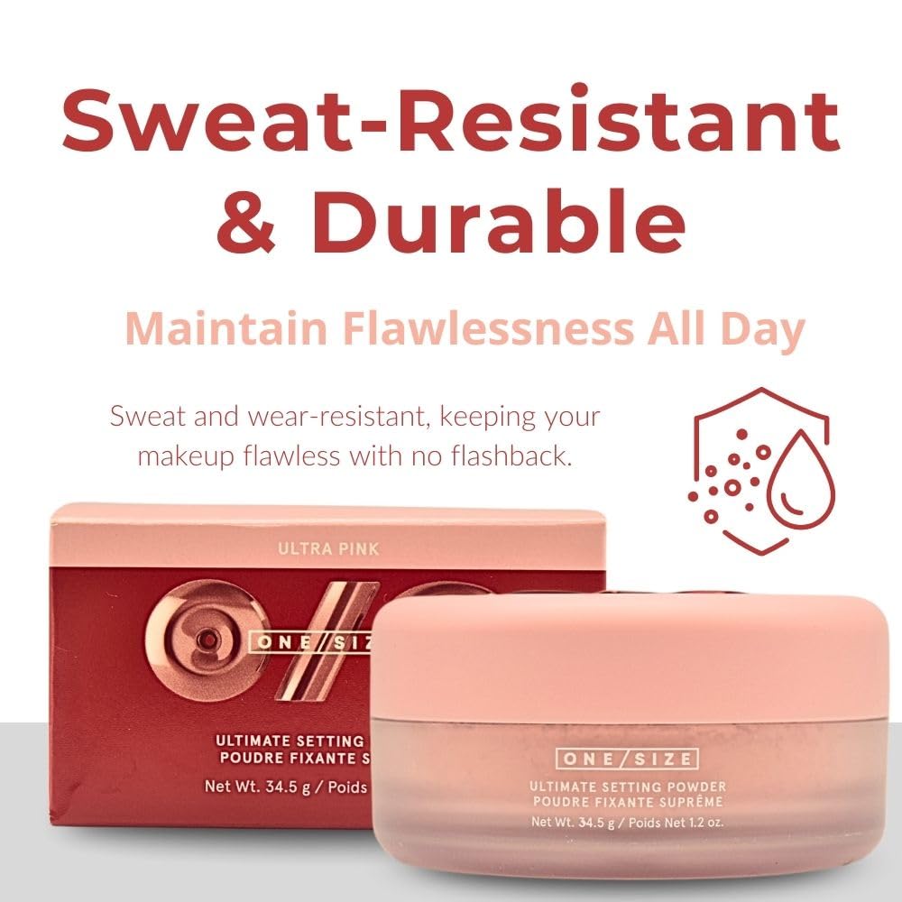 One Size Ultimate Blurring Setting Powder Full Size - Ultra Pink - for Fair to Medium Skin Tones