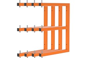 RICIAKIK Lumber Rack Wall-Mounted Lumber Storage Rack, Heavy Duty Wood Storage Racks with 6-Level System, 1320 LB Sturdy Garage Wood Organizer, Orange Lumber Metal Racks for Indoor and Outdoor (4 Pack)