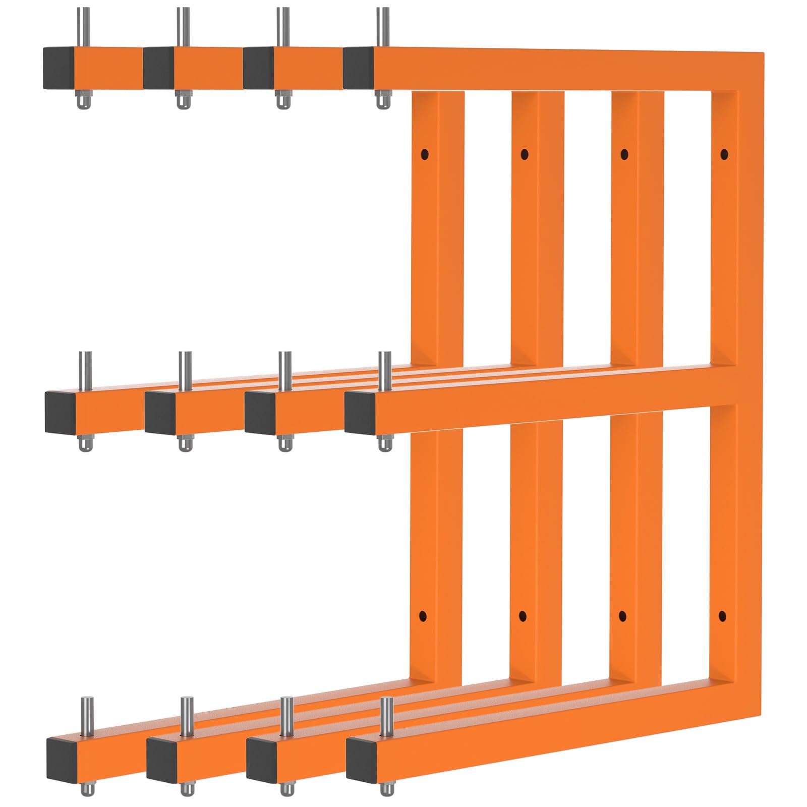 Photo 1 of **DAMAGED** Lumber Rack Wall-Mounted Lumber Storage Rack, Heavy Duty Wood Storage Racks with 6-Level System, 1320 LB Sturdy Garage Wood Organizer, Orange Lumber Metal Racks for Indoor and Outdoor (4 Pack)