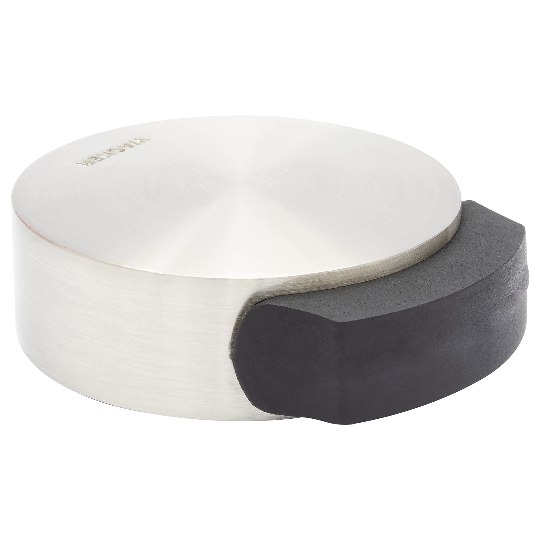 Wagner Doorstop Screw OR Glue Floor - Ø 50 x 55 x 17 mm, Buffer Made of die-cast zinc with Stainless Steel Look + Soft Thermostatic Rubber, to be Screwed or glued on Floors - 15511111