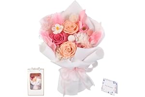 Dalkren Preserved Flowers Bouquet Long-Lasting Pink Eternal Roses Bouquet for Women, Forever Flowers Gift for Birthday Mother