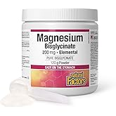 Natural Factors Magnesium Bisglycinate 200 mg Powder, 120 g = 50 Day Supply, Easy on the Stomach, Helps Maintain Proper Muscl