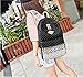 Alando Canvas Dot Backpack Cute Lightweight Teen Girls, Black, Size Medium