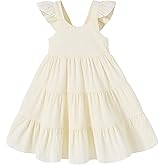 YOUNGER TREE Toddler Baby Girls Dress Summer Ruffle Sleeve Halter Casual Kids Beach Sundress
