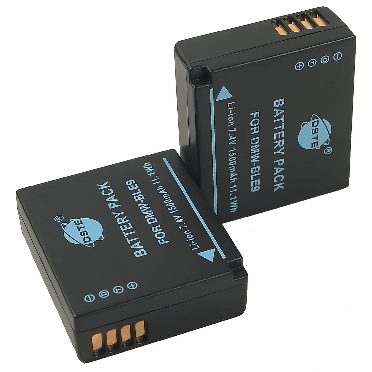 DSTE 2x DMW-BLE9 Rechargerable Li-ion Battery Compatible with Panasonic Lumix DMC-GF3 DMC-GF3GK DMC-GF5 DMC-GF6 DMC-GX7 DMC-LX100 Camera as DMW-BLE9E DMW-BLE9PP DMW-BLG10