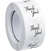 Whaline 1000Pcs Clear Thank You Stickers 1.5 Inch Round Transparent PVC Stickers Self-Adhesive Envelope Seal Labels Gift Sticker for Business Wedding Festival Baby Shower Birthday Party
