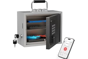 WeHere Phone Lock Box for Kids, Cellphone Jail for Screen Time Control, Passcode Lock with Backup Key, Remote Unlock for Pare