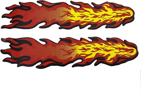 Amazon Com Uxcell Flame Fire Design Vehicle Auto Decals Sticker Decor 22cmx5cm Yellow Red Pair Automotive