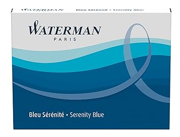 Waterman Tintenpatrone Standard Packung mit 8 Stück Serenity, blau