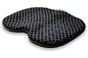 Found Notice 3D Gel Seat Cushion，Cooling & Soft & Breathable，for Office Chairs, Car Seat Cushion for Long Sitting, Wheelchair Pads for Tailbone Pressure Relief Butt & Back Pain, Black