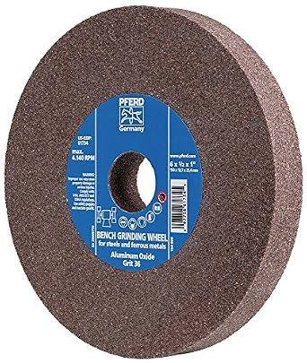Task Tools 8-Inch Aluminum Oxide Grinding Wheel - 80 Grit For Bench Grinders