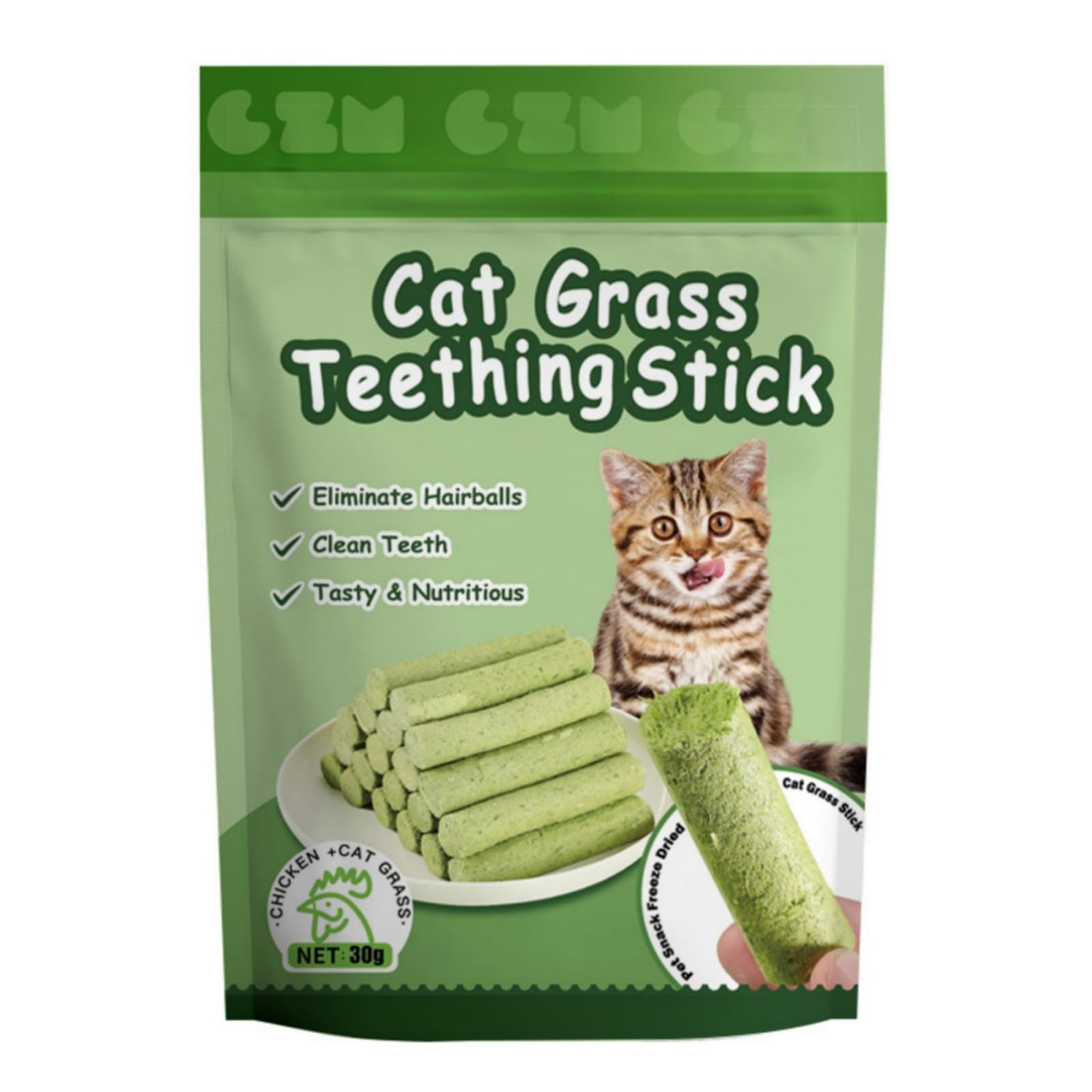 6pcs Cat Grass Teething Stick,Cat Grass Chew Stick,Cat Dental Sticks,Chew Sticks, Dental Toy,Catnip Chew Sticks for Indoor Cats,Catnip Toys Sticks for Hairball Removal